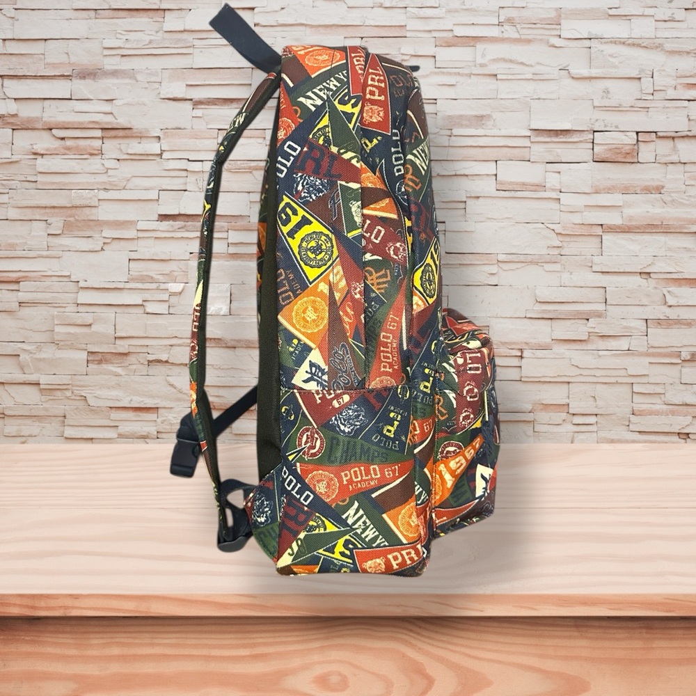 Polo Ralph Lauren Multicolor Collegiate Print Patchwork Logo Backpack 🎒 - Picture 4 of 6